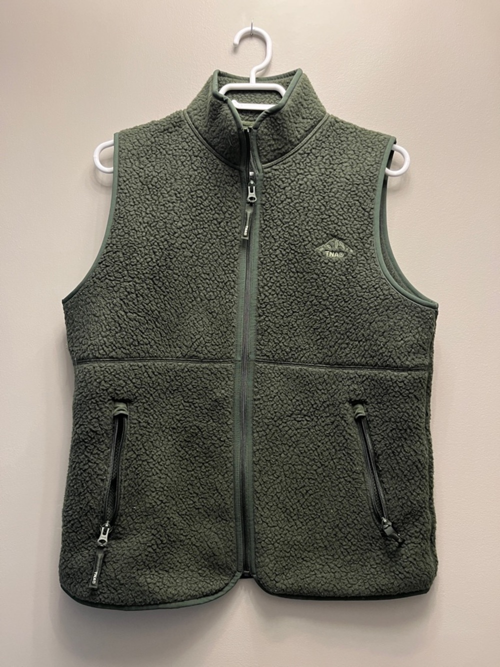 Aritzia Olive Green Polartec Thermal Pro Mockneck Vest
